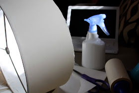 vinegar spray and a lint roller to clean up the lampshade