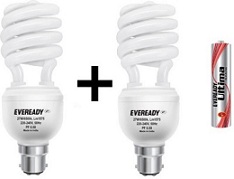 Eveready Spiral 27 W CFL Bulb (White, Pack of 2) for Rs.299 @ Flipkart (Limited Period Offer) 