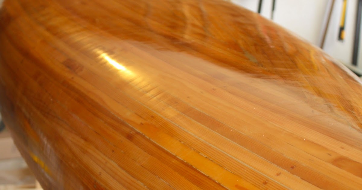 Cedar Strip Canoe Sanding the Fiberglass