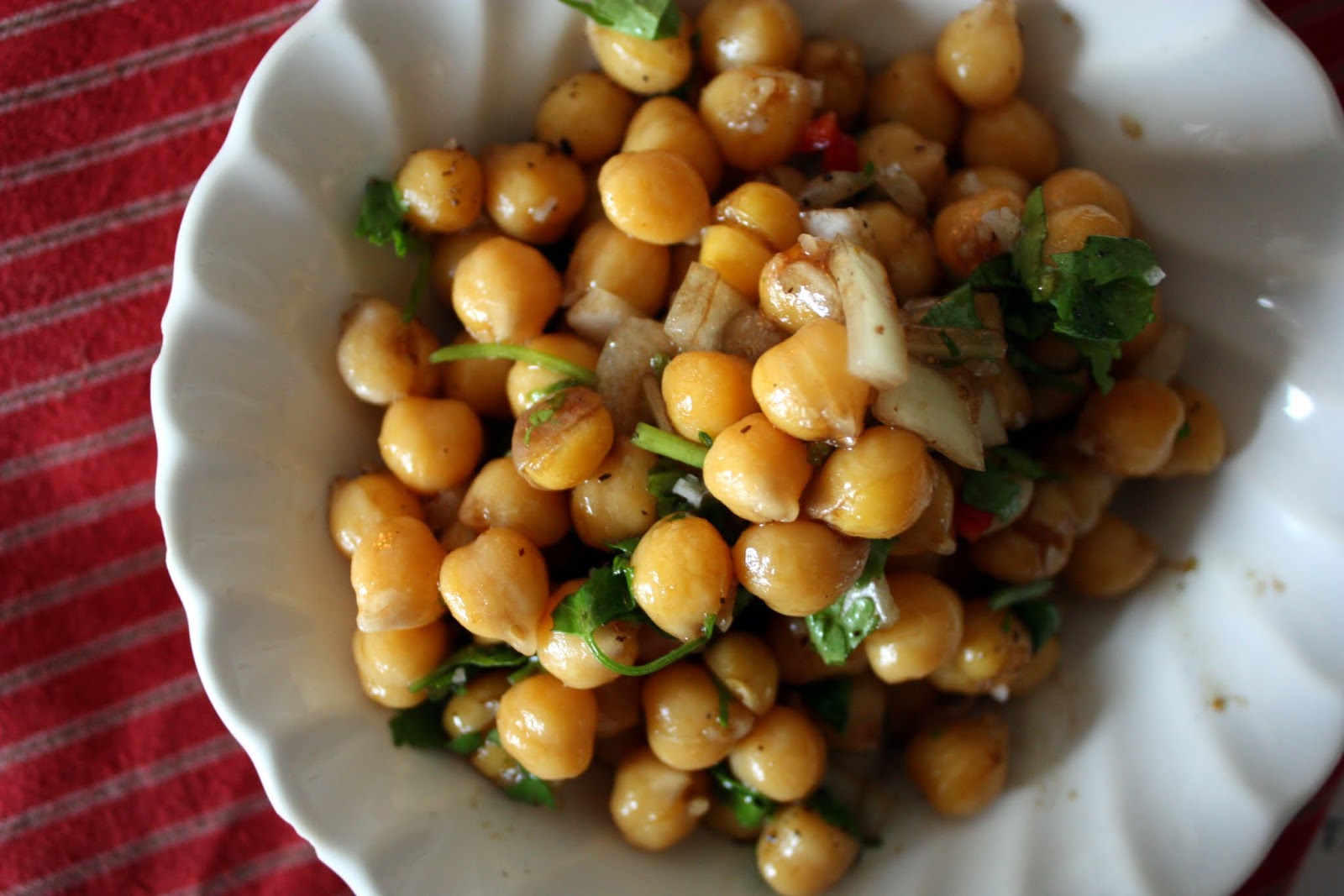 we eat. happy. chickpea salad with balsamiclime dressing.
