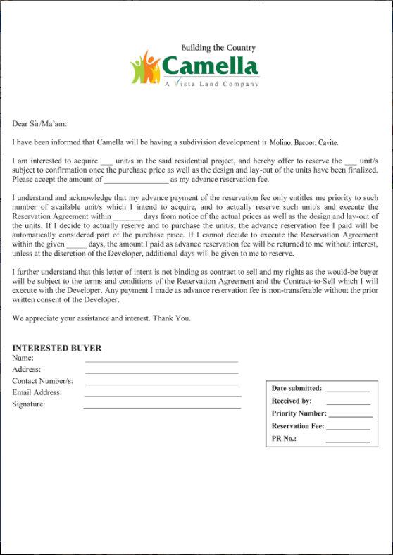 letter on intent letter on intent