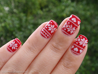 nailz craze nc03 red christmas sweater pattern stamping plate winter nails
