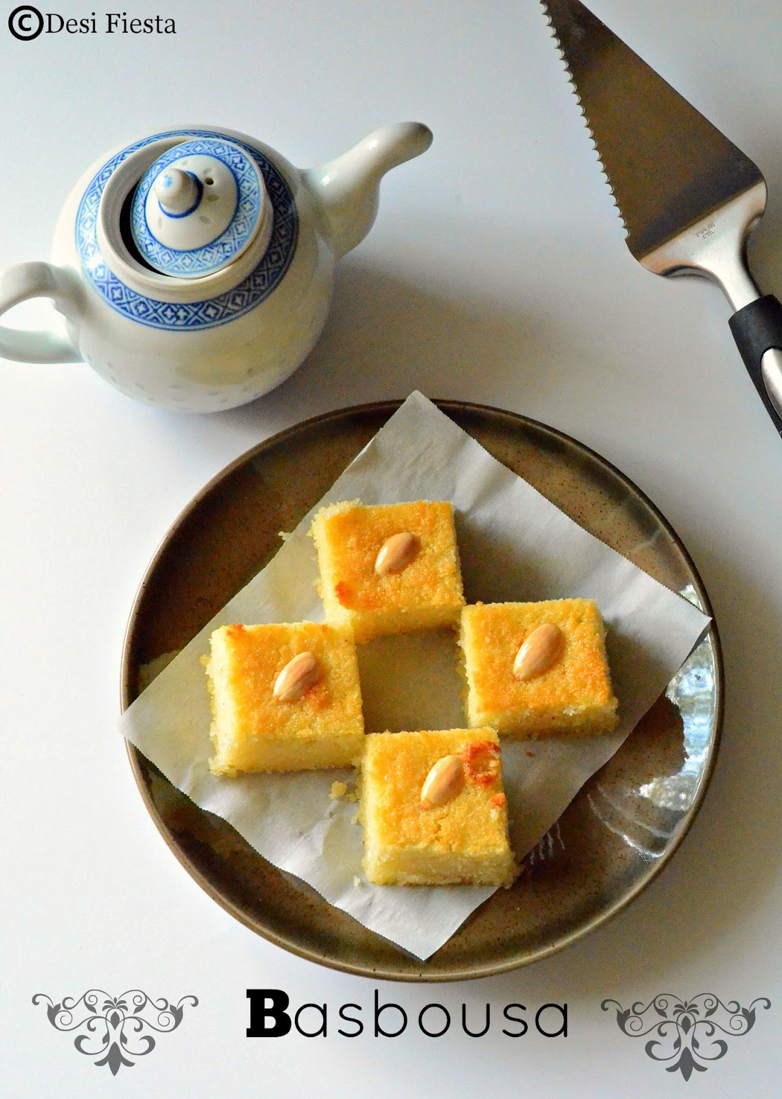 Desi Fiesta Eggless Basbousa with Coconut Recipe