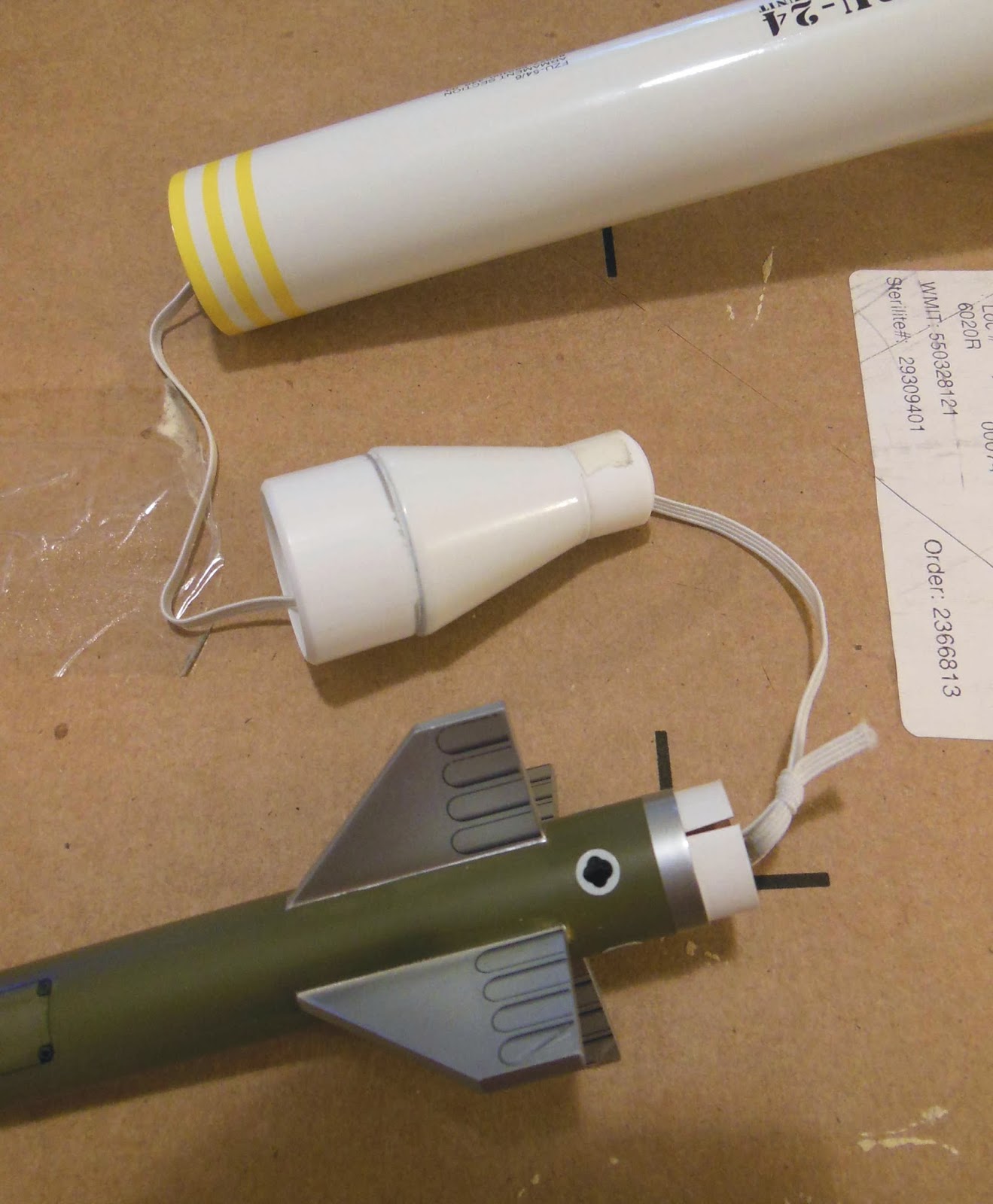 Model Rocket Building Estes Paveway III Build, Part 14, Shock Cord Mounts