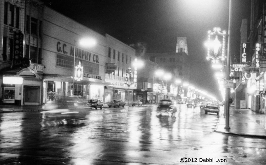 Old Time Erie State Street at Night Murphy's and the Boston Store in