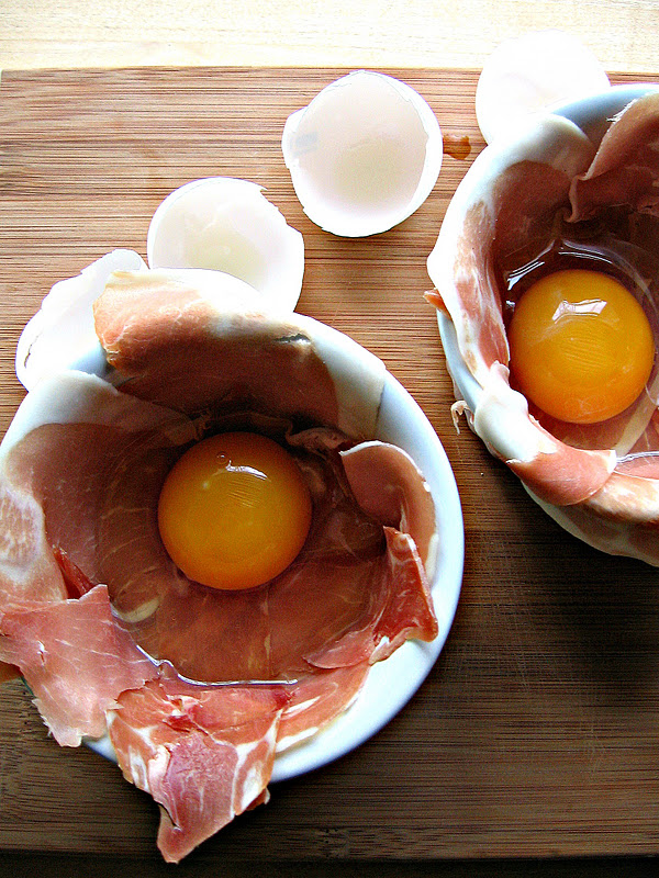 sweetsugarbean Fresh Start Baked Eggs with Prosciutto and Parmesan