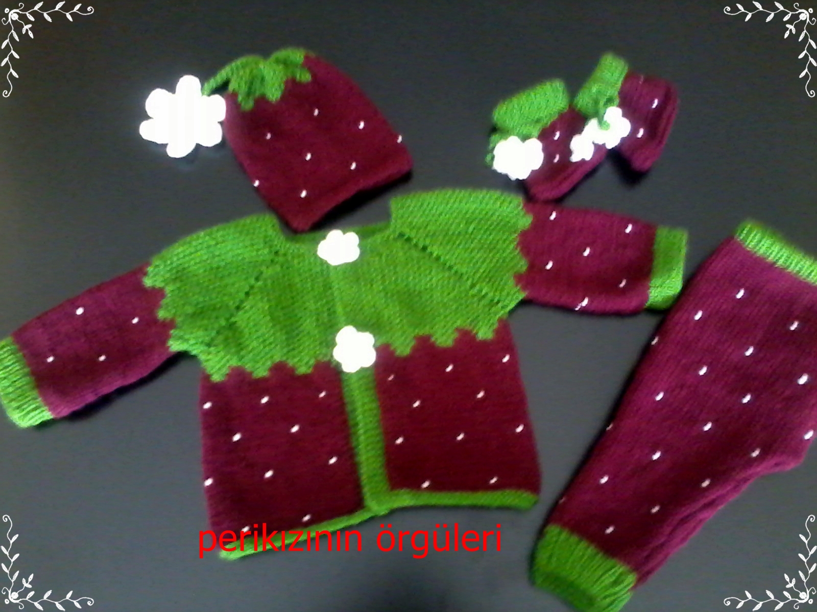 Peri Kızının Örgüleri çilekli takım
