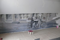 Aranżacja domowego baru, malowanie obrazu na ścianie, Warszawa