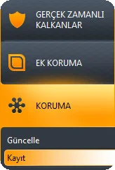 Avast Koruma Kayıt bilgileri girişi