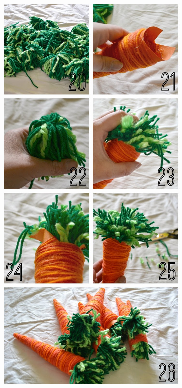22. Fold your pom pom in half.
