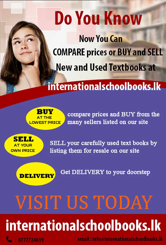 InternationalSchoolBooks.lk is an online comparison website for international school books which brings together buyers and sellers, where they can buy and sell at the best price.
