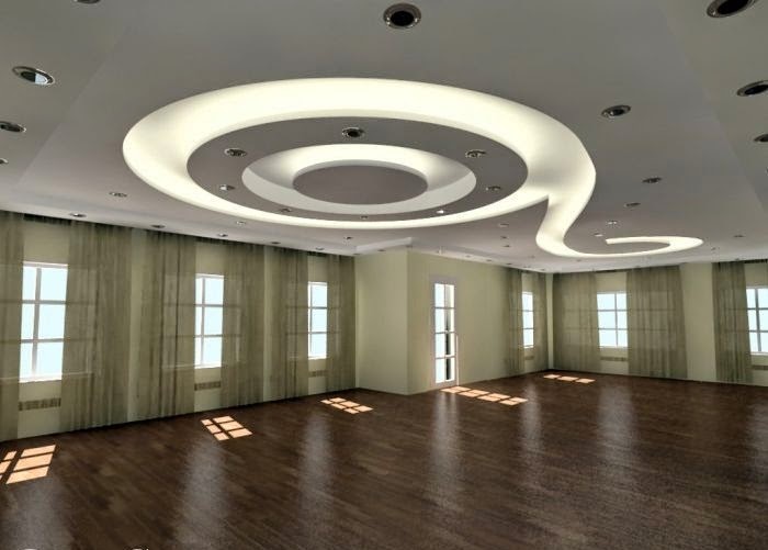 4 Curved gypsum ceiling designs for living room 2015