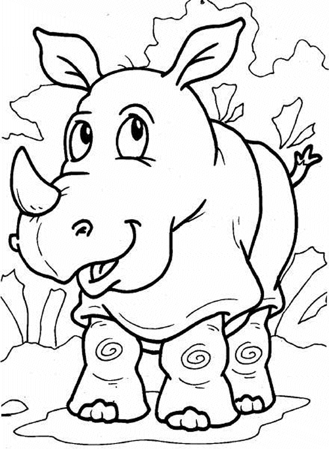 Rhino Coloring Pages To Kids
