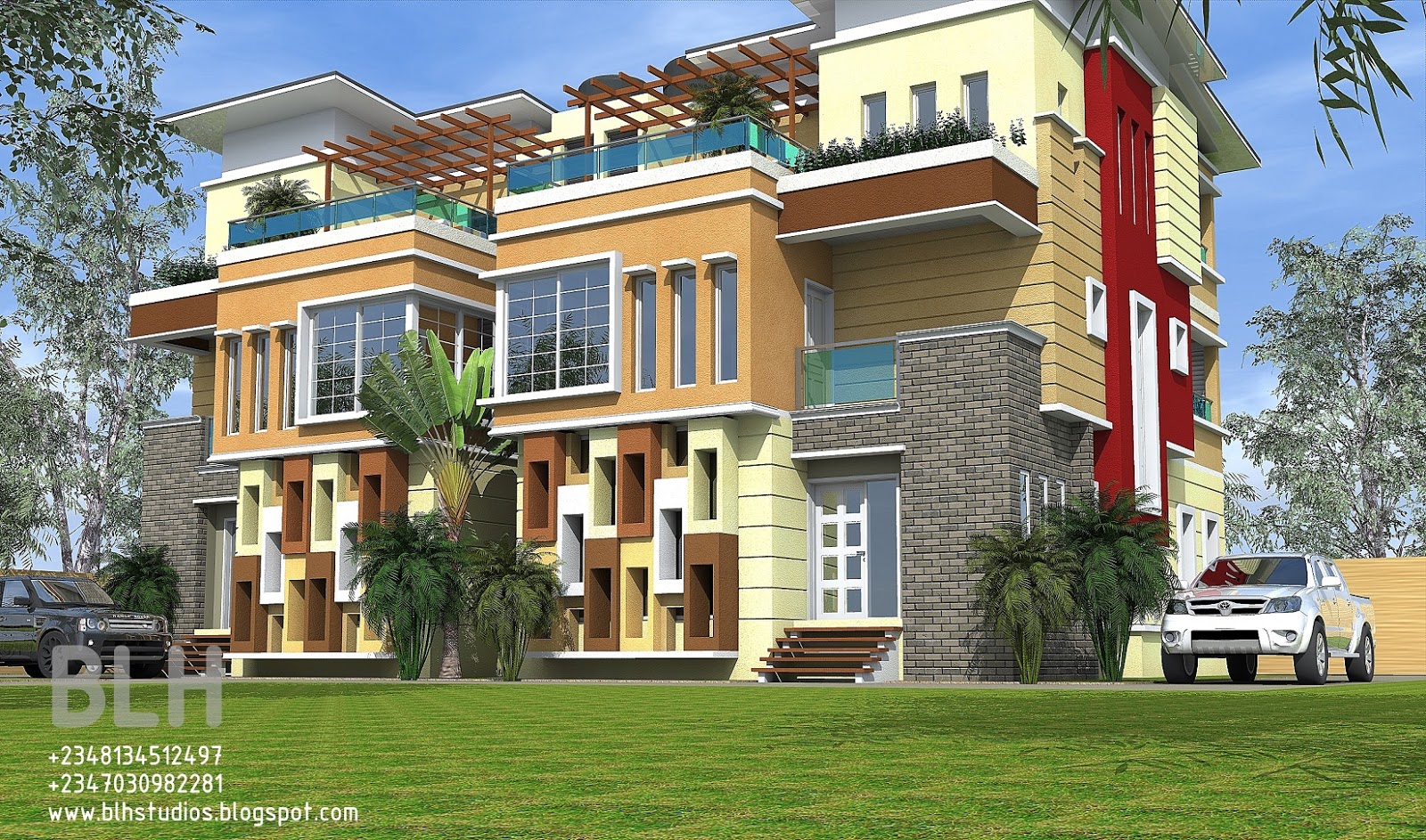 Architectural Designs by Blacklakehouse 5 Bedroom Twin Terrace Duplex