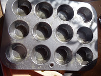 greased mini muffin pan