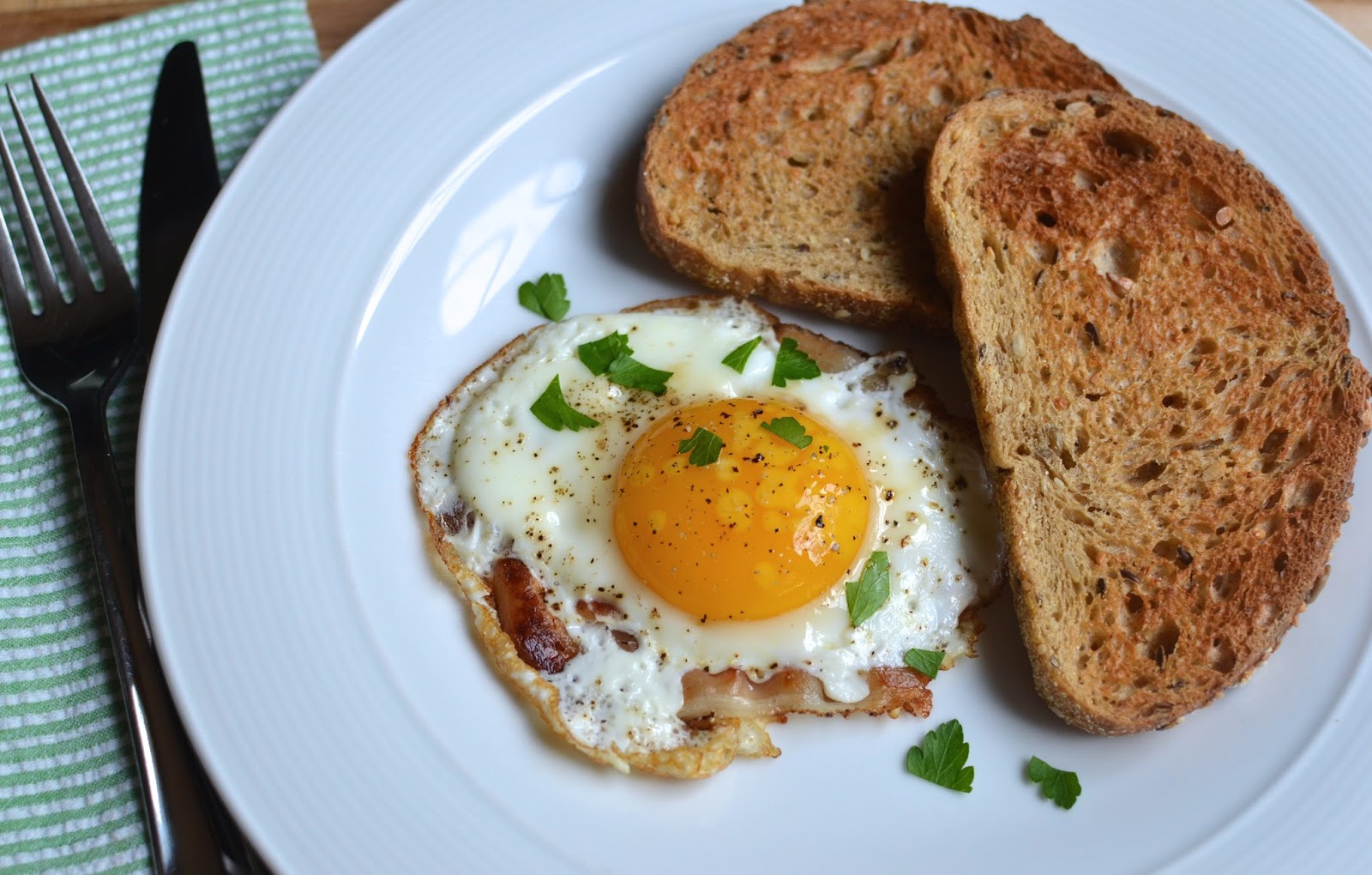 Playing with Flour Pancetta fried egg