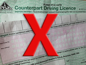 red x on UK Counterpart Driving Licence