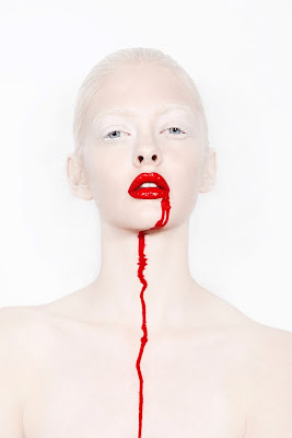 lipstick running, avant garde beauty photography, beauty
