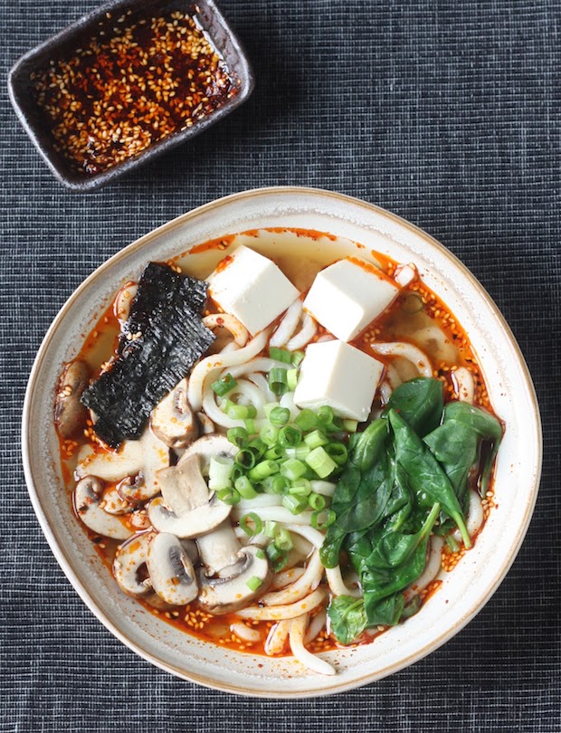 Miso Udon Noodle Soup with Spicy Korean Chili Dressing JommJalan