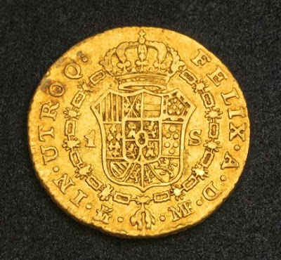 Spanish Gold Escudos Coins, Gold Doubloons