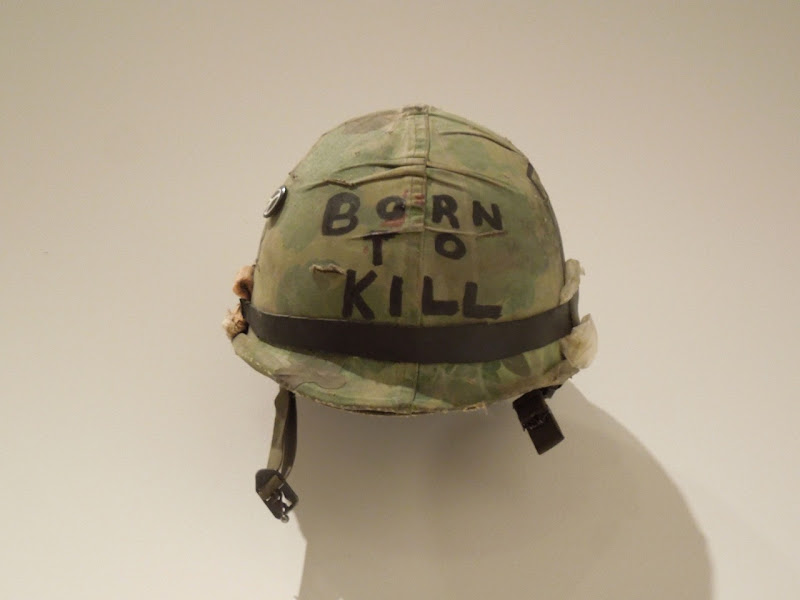 Full Metal Jacket helicopter model and movie props on display...