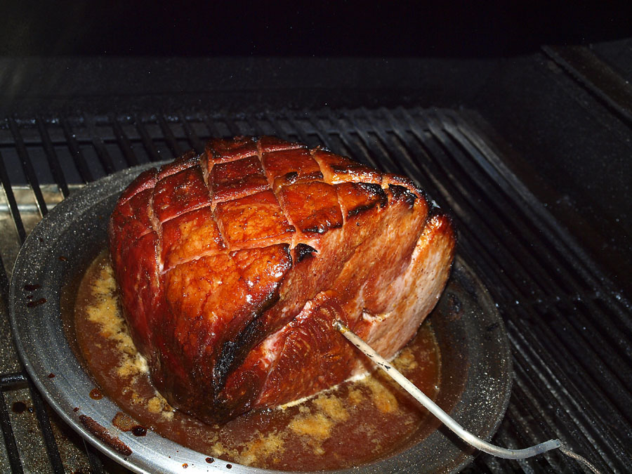Pellet Smoker Cooking My Kahs Easter Ham