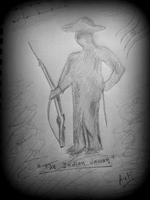 Indian Army Jawan - Pencil sketch