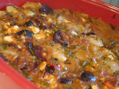 Tomato and Feta Casserole with Gigantes Beans