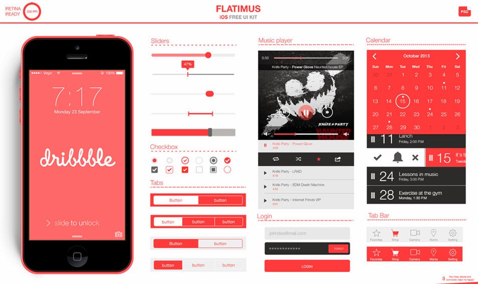 Flatimus iOS Free UI Kit Flatimus iOS Free UI Kit