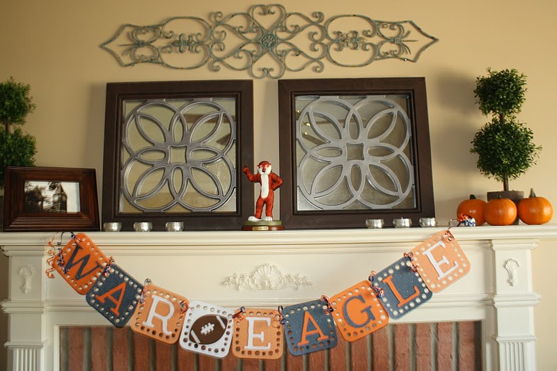 Johnson and Johnson Fall Football Mantel