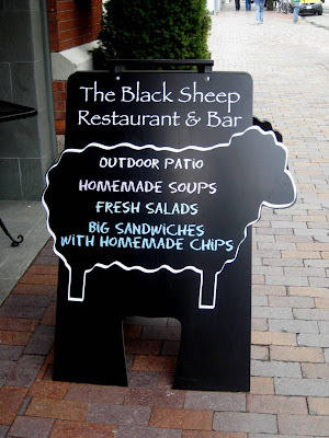 Sign outside The Black Sheep Restaurant & Bar in Cambridge, MA - Photo by Taste As You Go