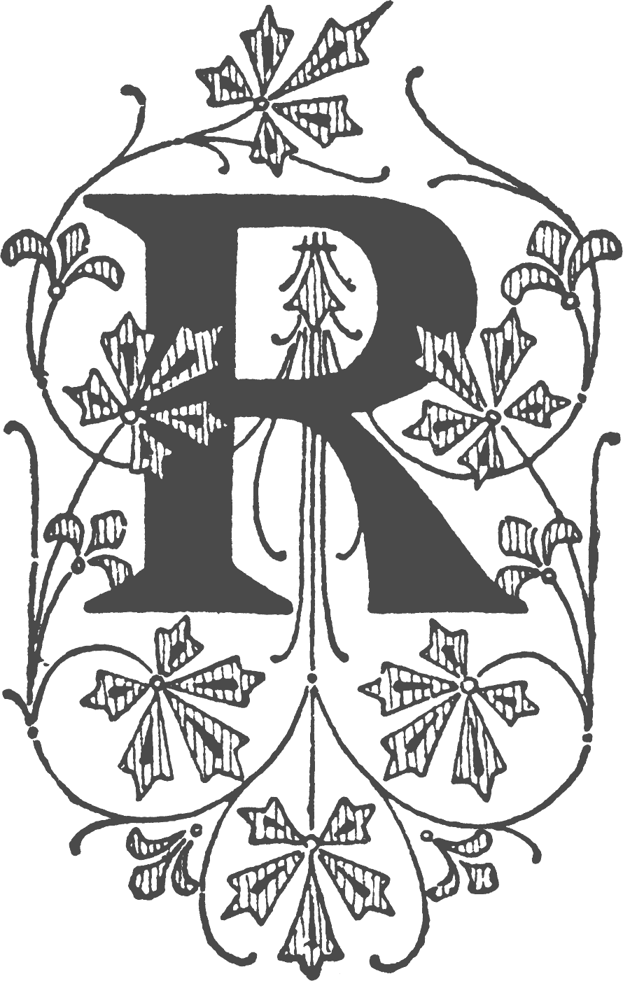 illuminated letter r