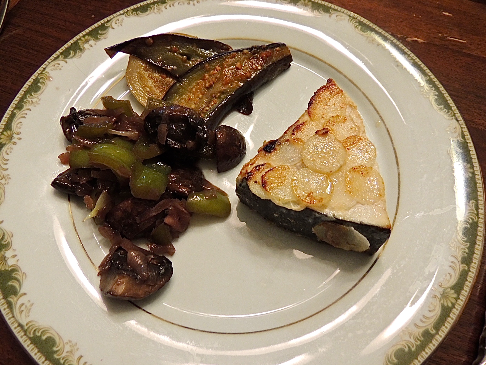 Norm's site Swordfish with Potato Scales,Eggplant and Mushrooms Berkeley
