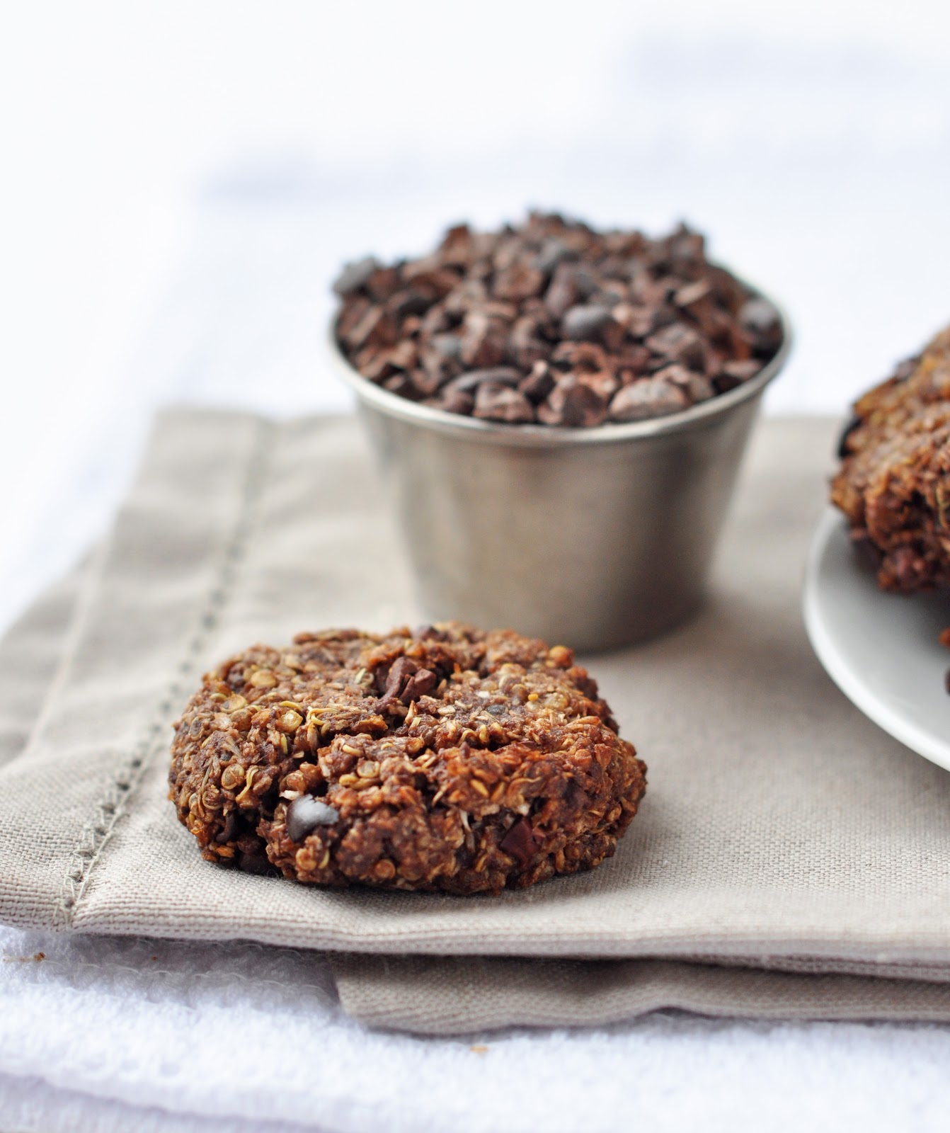 Chewy chocolate quinoa cookies including cake