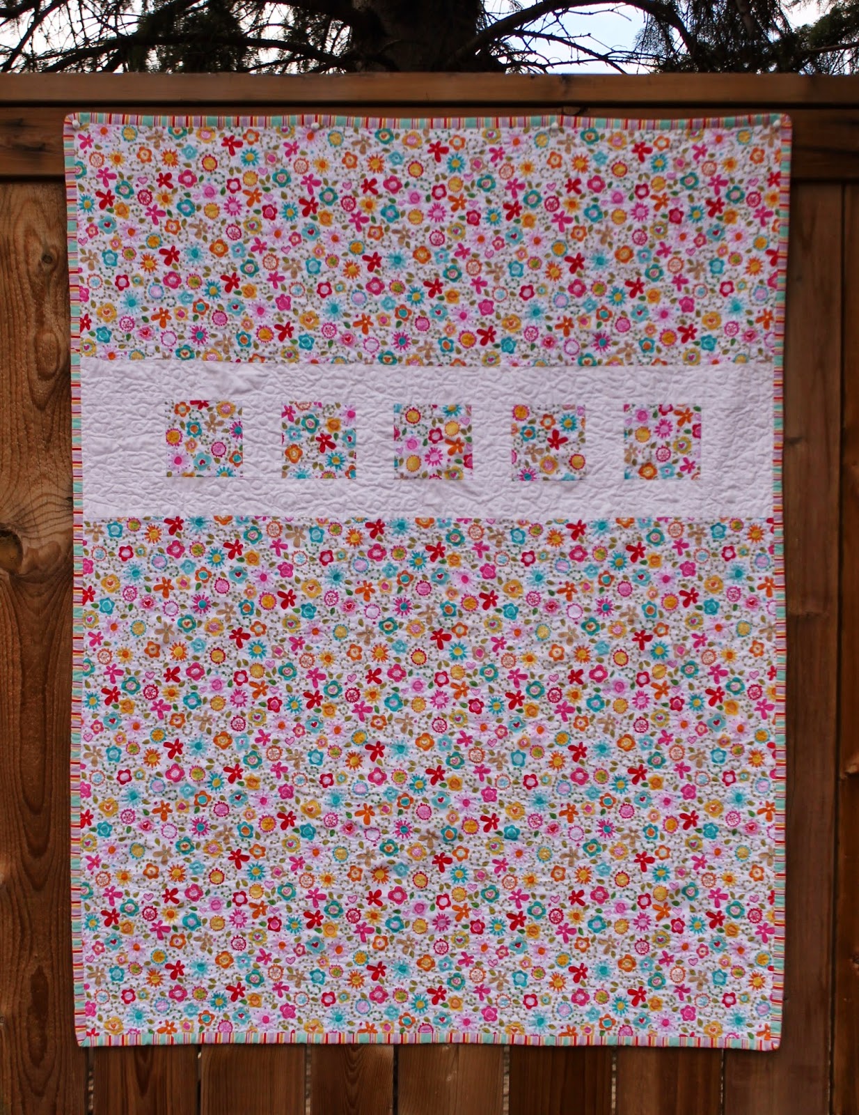 Making More with Less Baby Girl Flower Applique Quilt
