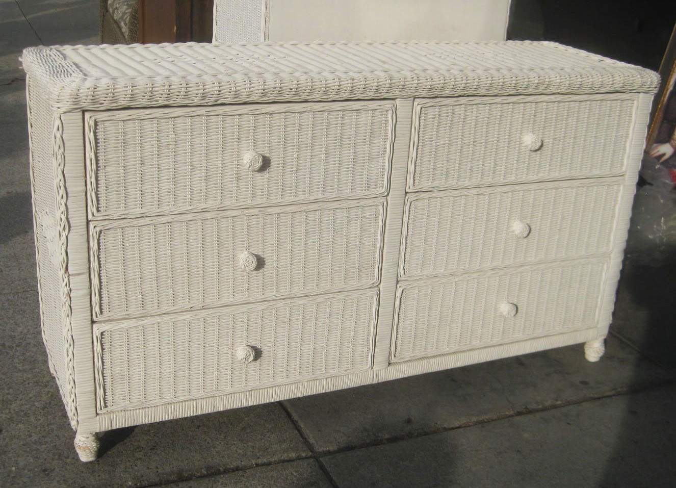 UHURU FURNITURE & COLLECTIBLES SOLD Wicker Dresser 65