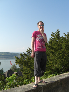 Lake Murten on Road trip through Swtizerland Standing on the wall viewing Lake Murten on Road trip through Swtizerland