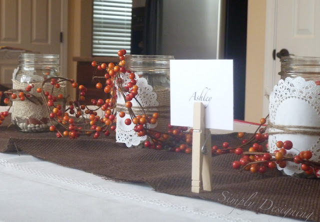 Thanksgiving Table Decor - simple and only cost pennies to create | Simply Designing  #thanksgiving