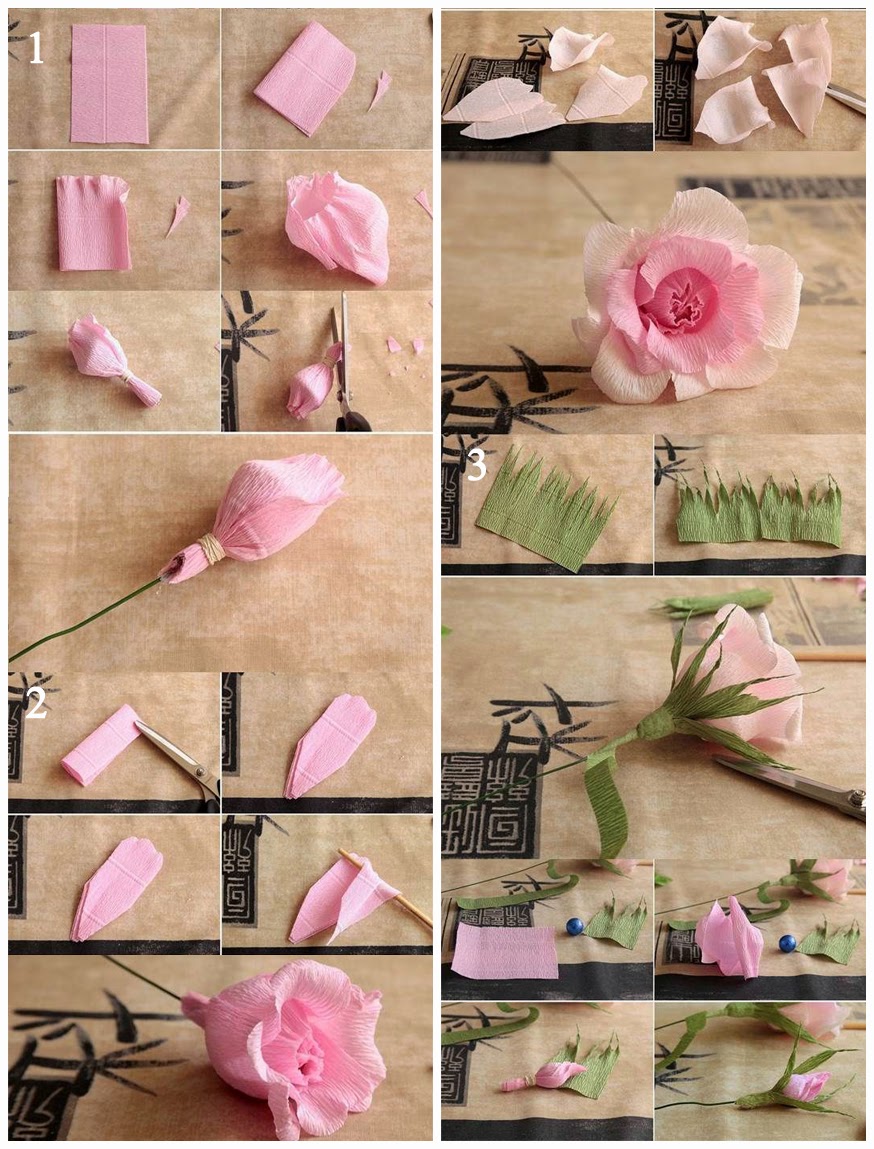 My Own Party Ideas DIY Pink Crepe Paper Rose