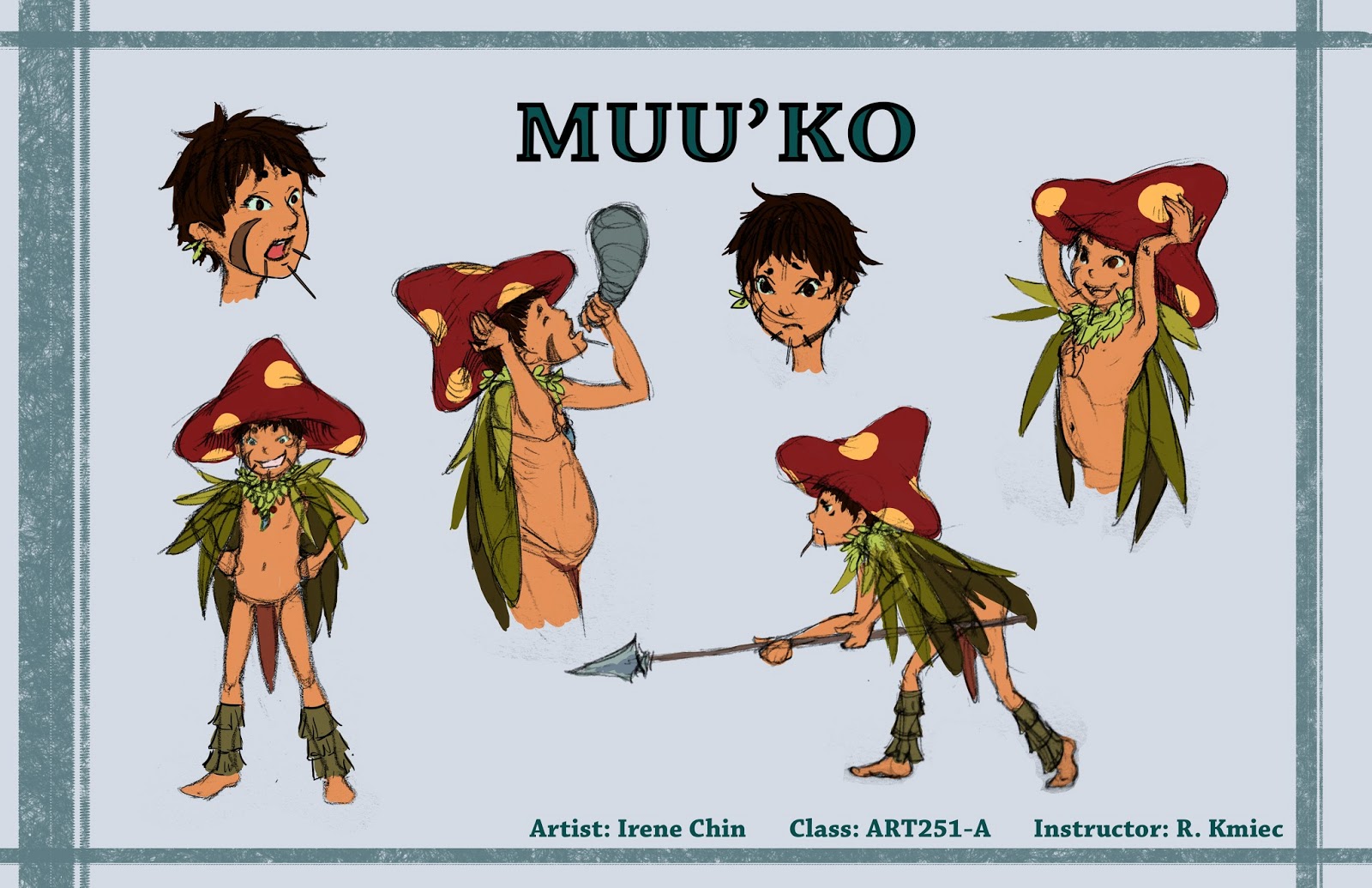 Irene's Art Blog Character Design Process Muu'ko the Jungle Boy