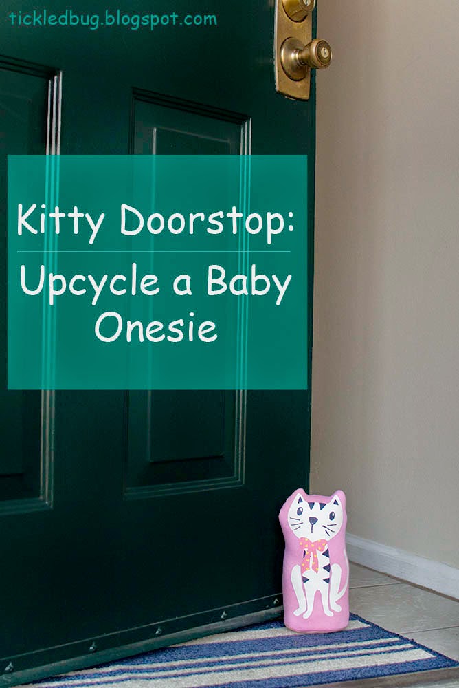 Tickled by the Creative Bug Kitty Doorstop Upcycle a Baby Onesie