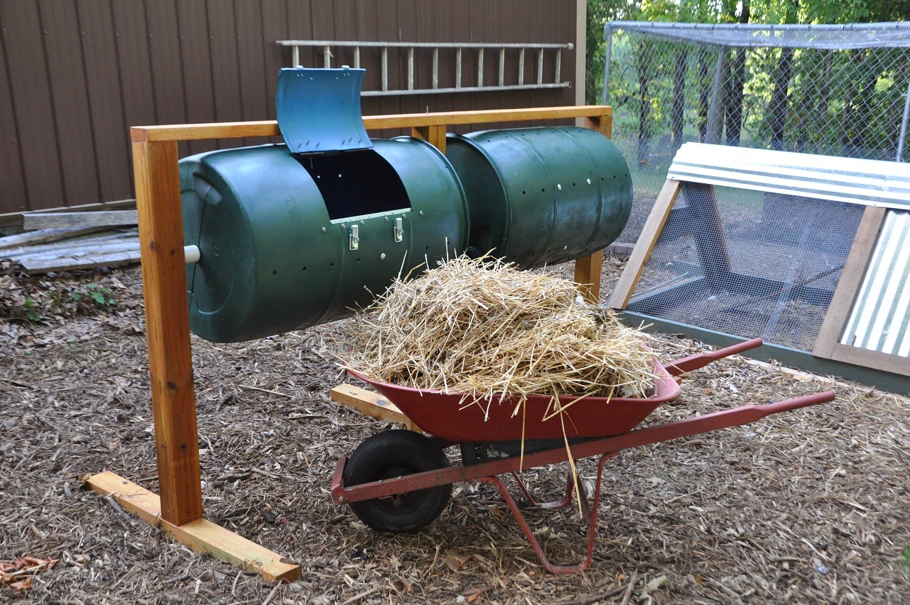 DIY Chicken Manure Tumbling Composter Community Chickens