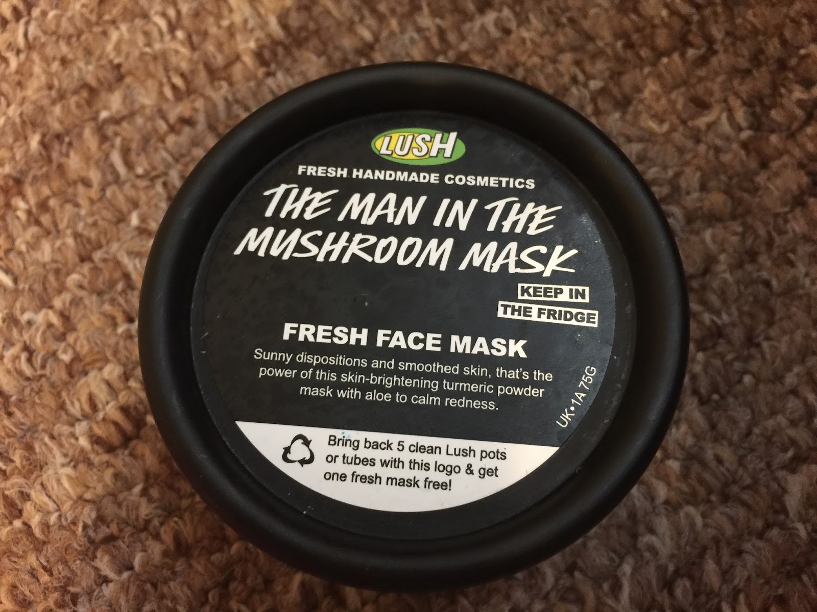 Lisa's Beauty Spot 'Man In The Mushroom Mask' Lush face mask