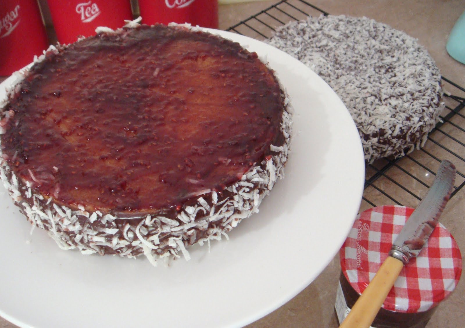 butter hearts sugar Lamington Cake