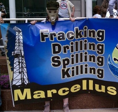 Fracktivist with Gas Mask