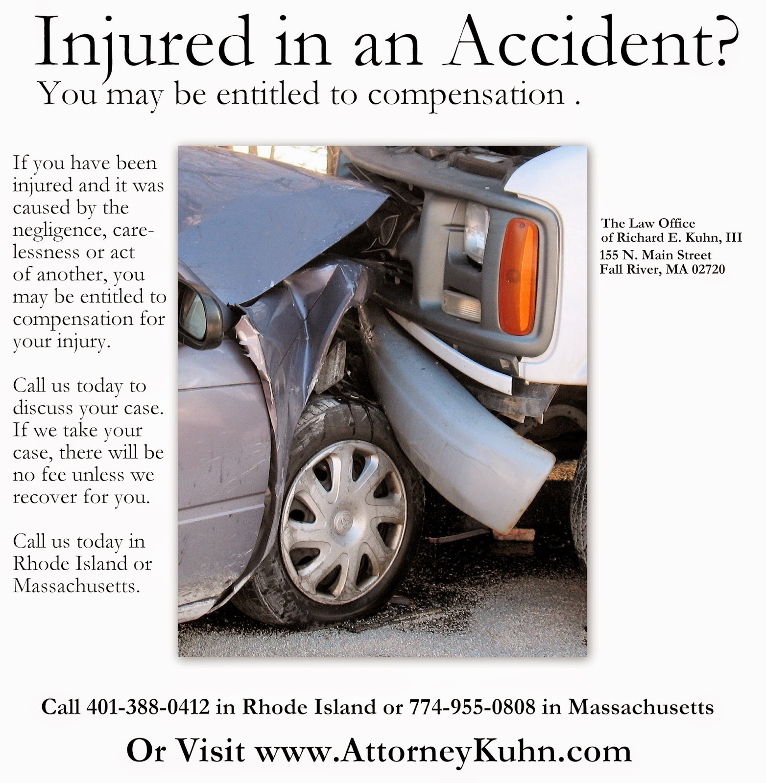 Massachusetts / Rhode Island Car Accidents Rear End Collisions and