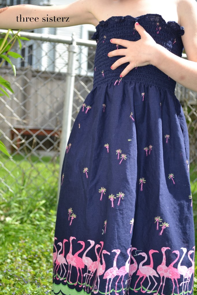 Three Sisterz Strapless Dress using Presmocked Fabric