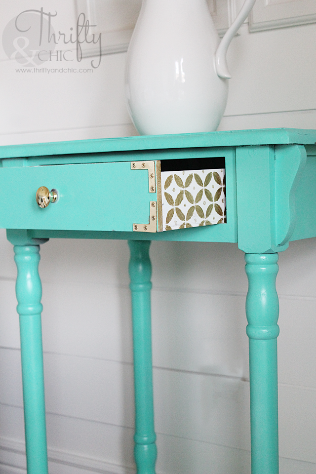 Furniture painting idea -add fun design to side of drawers