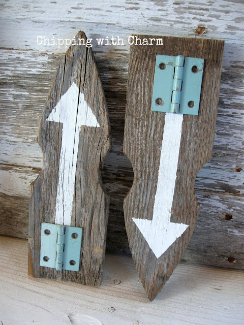 Chipping with Charm: Salvaged Fence Arrows...www.chippingwithcharm.blogspot.com