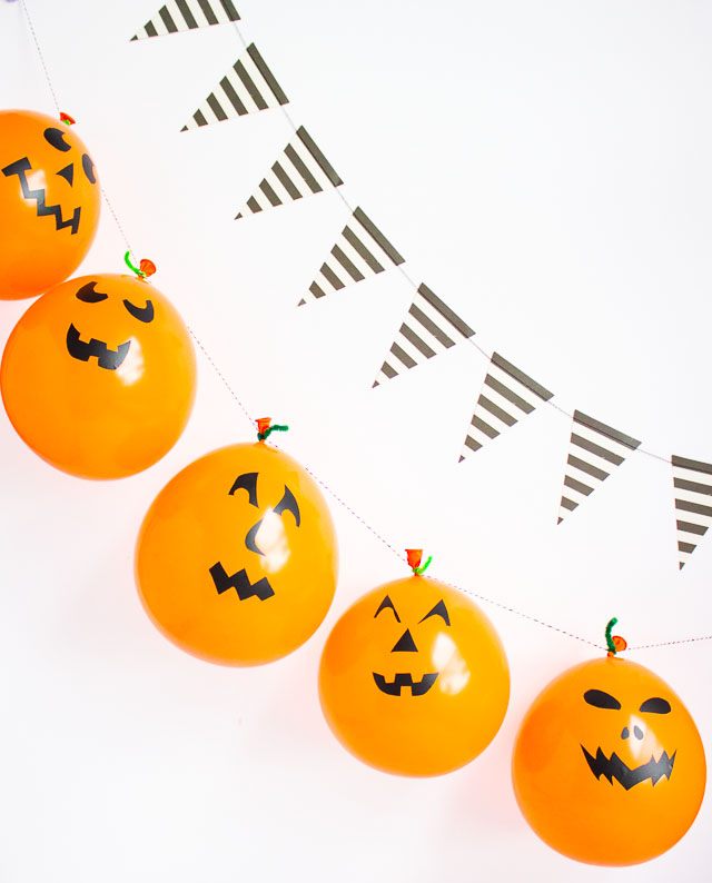 Halloween JackOLantern Balloon Garland Design Improvised